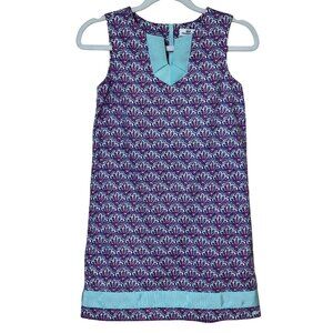 Vineyard Vines Shift Dress Sleeveless Multicolor Scallop Print Girls 8‎